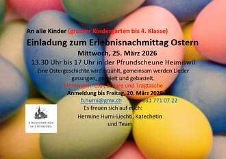 Erlebnisnachmittag Ostern 2026